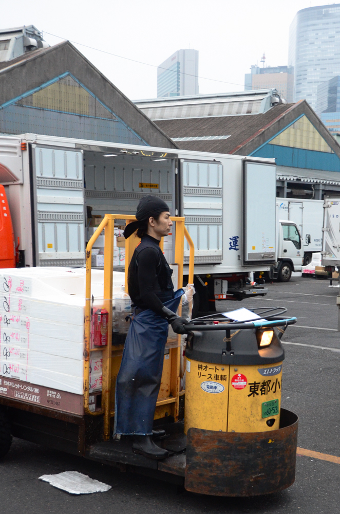 Tsukiji market worker