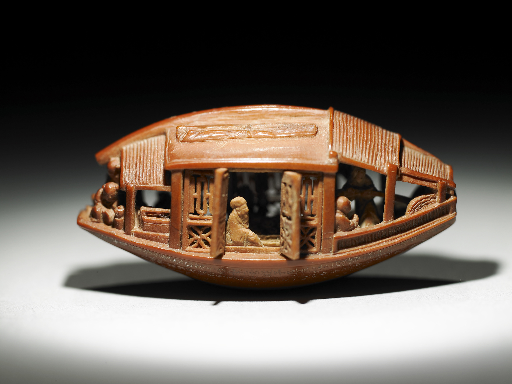 ganlan olive stone miniature boat