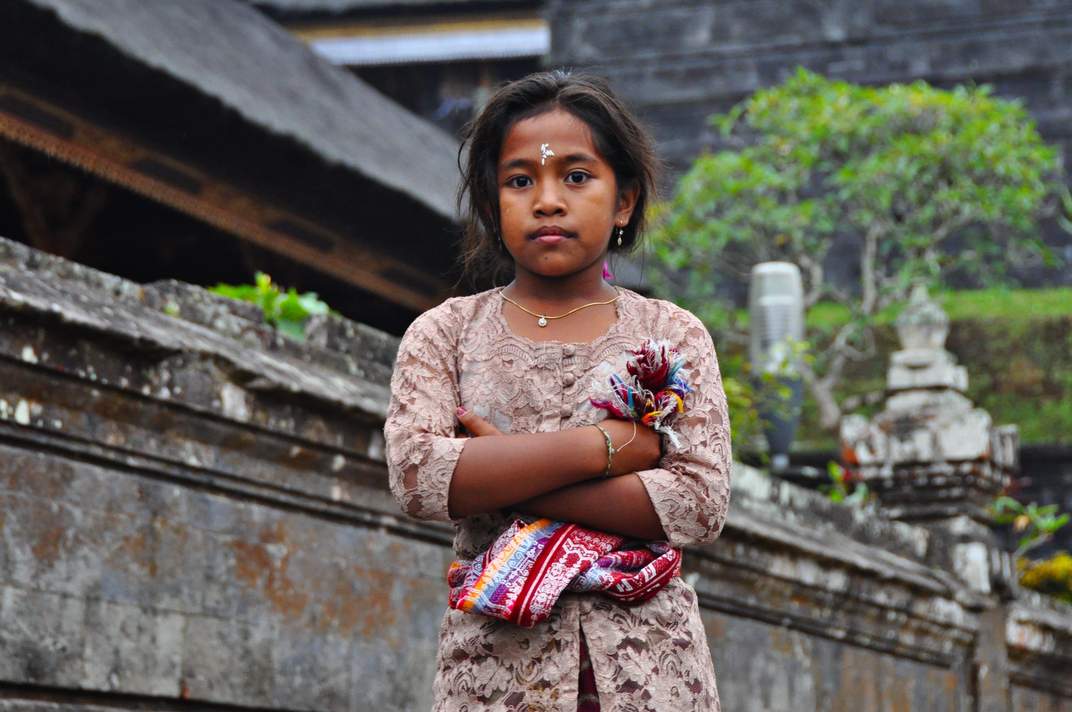 A proud girl in traditional garments